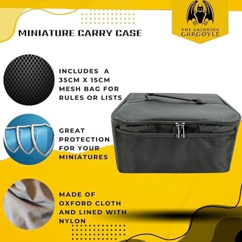 Grinning Gargoyle - Miniature Storage Case - 25 Foam Slot and Large Pick and Pluck Foam Figurine Protective Case - Compatible with DND Miniatures Warhammer Scenery - Model Holder for up to 40mm Bases in Saudi Arabia
