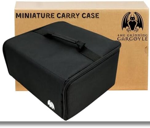Grinning Gargoyle - Miniature Storage Case - 25 Foam Slot and Large Pick and Pluck Foam Figurine Protective Case - Compatible with DND Miniatures Warhammer Scenery - Model Holder for up to 40mm Bases in Saudi Arabia