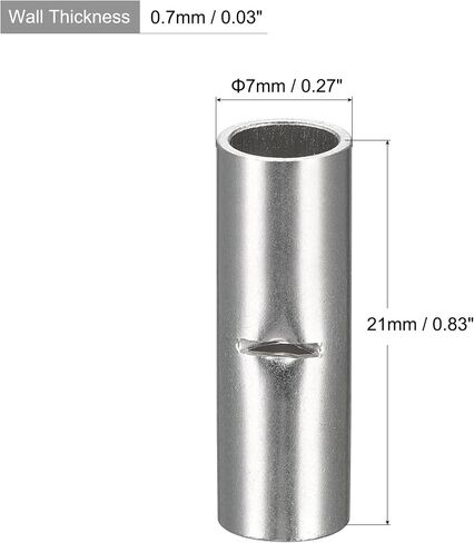 MECCANIXITY Non-Insulated Butt Crimp Terminals 8 AWG for Electrical Wire Splice DIY, Pack of 30 in Saudi Arabia