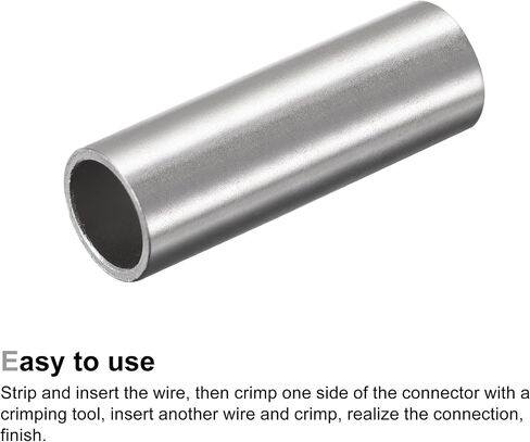 MECCANIXITY Non-Insulated Butt Crimp Terminals 8 AWG for Electrical Wire Splice DIY, Pack of 30 in Saudi Arabia