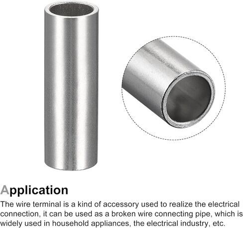 MECCANIXITY Non-Insulated Butt Crimp Terminals 8 AWG for Electrical Wire Splice DIY, Pack of 30 in Saudi Arabia