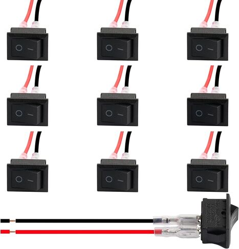 10pack Kcd1 Mini Rocker Switch,2pin On Off Switch White Pre-Wired Latching Rectangle Toggle SPST Snap for Boat in Saudi Arabia