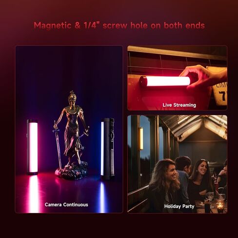 عصا إضاءة PHOTOOLEX RGB مع جهاز تحكم عن بعد مطور. 2500K-9900K|CRI95+ مصباح أنبوبي RGB كامل الألوان مع بطارية قابلة لإعادة الشحن بقدرة 5200 مللي أمبير في الساعة. إضاءة التصوير الفوتوغرافي المحمولة تدعم الجذب المغناطيسي. in Kuwait