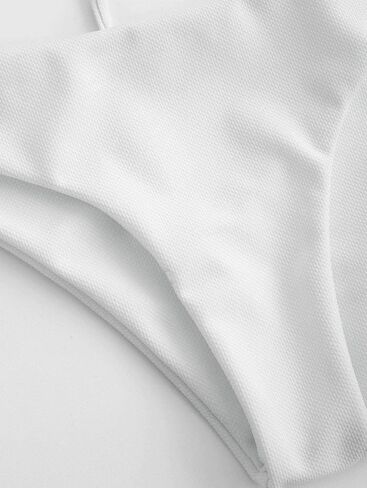 ZAFUL المرأة قطعتين مغرفة الرقبة بيكيني المحاصيل الأعلى كريسس الصليب رفع مجموعة البكيني الدبابات أعلى ثوب السباحة in Kuwait