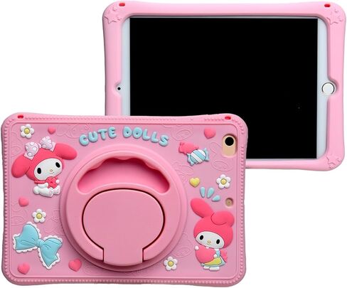 Cartoon Case for Samsung Galaxy Tab A7 Lite 8.7" 2021，MONEHOYSY Cute Soft Silicone Kickstand [Drop Proof,Shock Proof,Anti Slip] Back Stand Cover Case for Kids Children Teens Girls Boys (Kitty-1) in Kuwait