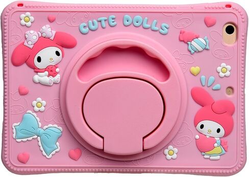 Cartoon Case for Samsung Galaxy Tab A7 Lite 8.7" 2021，MONEHOYSY Cute Soft Silicone Kickstand [Drop Proof,Shock Proof,Anti Slip] Back Stand Cover Case for Kids Children Teens Girls Boys (Kitty-1) in Kuwait