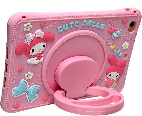 Cartoon Case for Samsung Galaxy Tab A7 Lite 8.7" 2021，MONEHOYSY Cute Soft Silicone Kickstand [Drop Proof,Shock Proof,Anti Slip] Back Stand Cover Case for Kids Children Teens Girls Boys (Kitty-1) in Kuwait