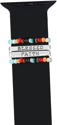 نساء Cross Cross Faith Faith Watch سحر فرقة Apple Watch 38/40/41/42/44/45mm 49mm ، الرجال الفضيين الفضيين Boho Western Rings Loops for Iwatch Series 8 7 6 5 4 3 2 SE ، لسامسونج جالاكسي ووتش 5/4 in Kuwait