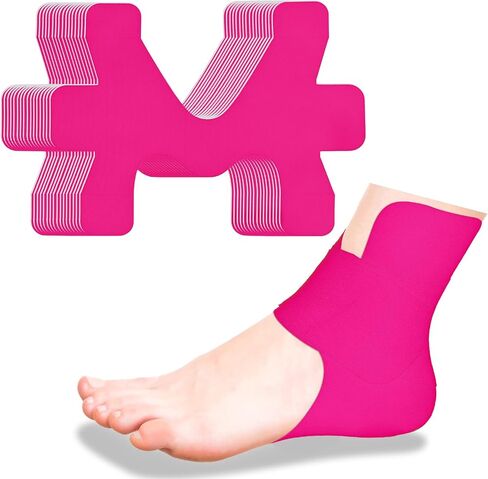 16 Pcs Kinesiology Tape for Ankle Tape Precut, Athletic Original Cotton Waterproof Breathable, Provides Support and Stability to The Target Area for Ligament and Muscle in Kuwait