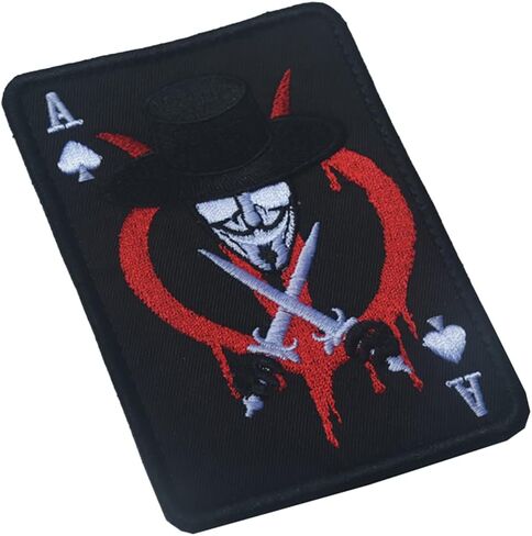 2 PCS AliPlus Poker Ace of Spades Patch Skull Patch Embroidered Tactical Morale Patch Hook Fastener Backing(02) in Saudi Arabia