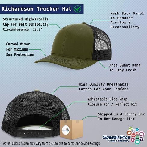 Custom Richardson Trucker Hat Iraq Combat War Veteran Flag Embroidery Polyester in Kuwait
