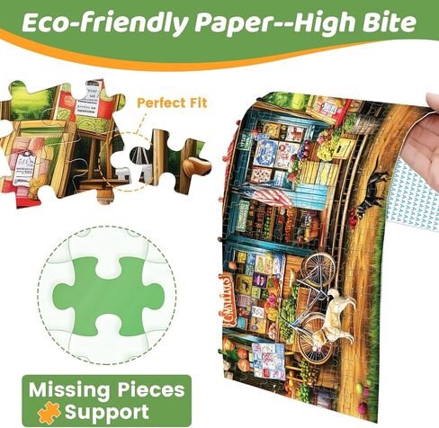 300 Pieces Puzzles for Adults | Manor Cat Jigsaw Puzzles 300 Piece for Children Adults Seniors | Sturdy,Safe Large Piece Puzzle | Engaging & Educational Toys Great Gift for Boys Girls 20.5 x 15 in in Kuwait