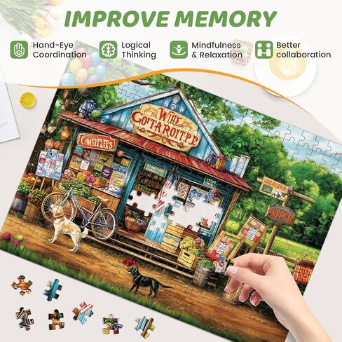 300 Pieces Puzzles for Adults | Manor Cat Jigsaw Puzzles 300 Piece for Children Adults Seniors | Sturdy,Safe Large Piece Puzzle | Engaging & Educational Toys Great Gift for Boys Girls 20.5 x 15 in in Kuwait