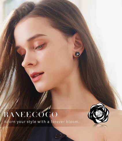 Gold Plated Sterling Silver Rose Flower Earring Studs, Hypoallergenic & Nickel Free Earrings for Women in Kuwait