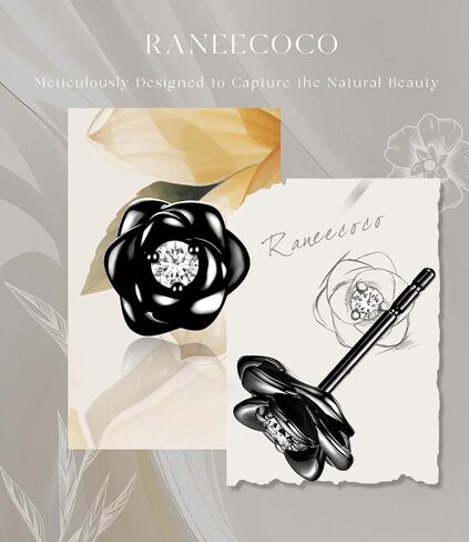 Gold Plated Sterling Silver Rose Flower Earring Studs, Hypoallergenic & Nickel Free Earrings for Women in Kuwait