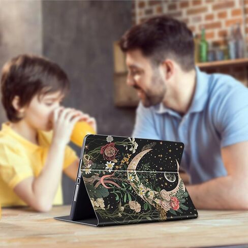 Case for All-New Kindle Paperwhite 12th Generation 7 inch 2024 & Kindle Colorsoft Signature Edition 2024 Lightweight Protective PU Leather Smart Stand Cover with Auto Wake Sleep - Moon Floral Flower in Kuwait