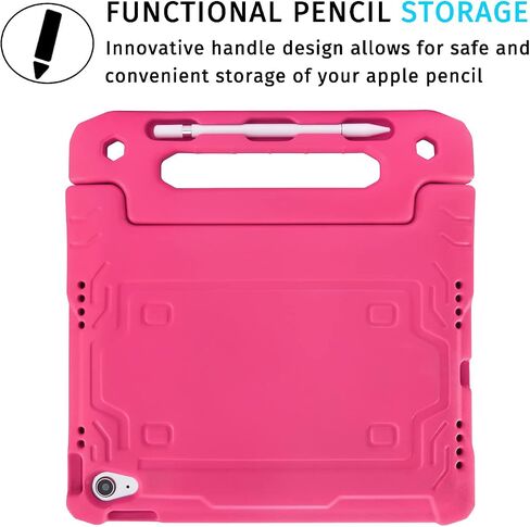 HDE Case for iPad 10th Generation 10.9 inch for Kids with Built-in Screen Protector Shockproof Cover with Multi Angle Viewing Handle Stand Hot Pink in Saudi Arabia