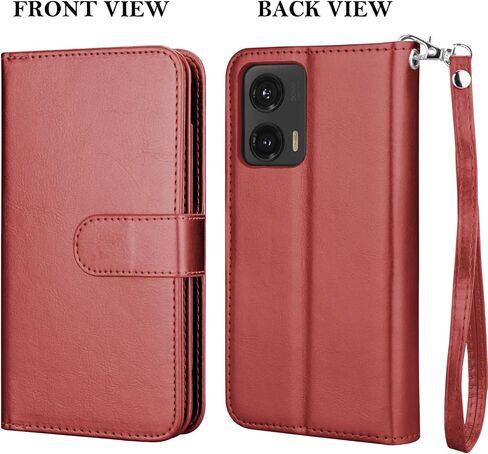 Takfox Wallet Case for Motorola Moto G Stylus 2024 5G, for Moto G Stylus 5G 2024 Case, PU Leather Credit Card Holder [9 Card Slots] Folio Flip Detachable Magnetic Cover Kickstand & Lanyard, Wine Red in Saudi Arabia