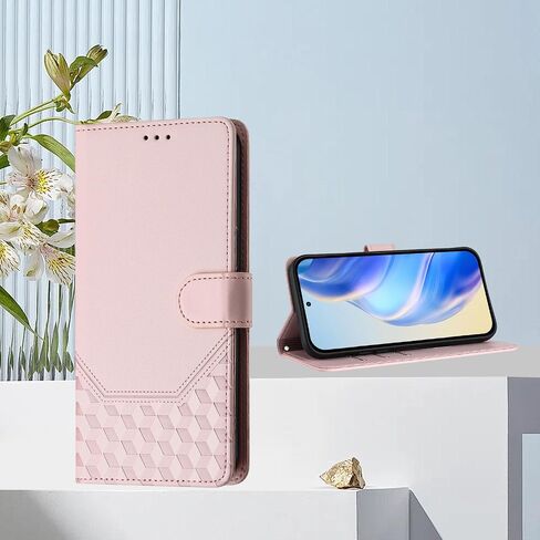 حقيبة محفظة لـ TCL 50 XE 5G مع RFID حظر بطاقة الائتمان PU PU HALEY FLIP KICKSTAND CLOSURE MAGNECTION COVER WONED MEN PHONE CASE FOR TCL 50 XE 5G. الوردي YBFC in Kuwait