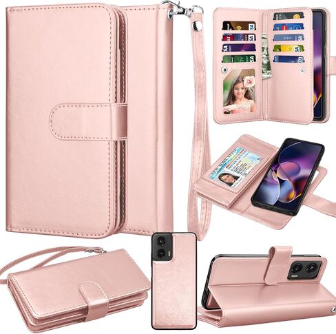 Takfox Wallet Case for Motorola Moto G Stylus 2024 5G, for Moto G Stylus 5G 2024 Case, PU Leather Credit Card Holder [9 Card Slots] Folio Flip Detachable Magnetic Cover Kickstand & Lanyard, Wine Red in Saudi Arabia