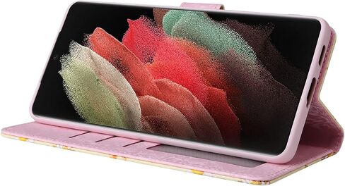 Asuwish Phone Case for Samsung Galaxy S21 Ultra 5G Wallet Mobile Cell Flip Cover with Tempered Glass Screen Protector Flower Card Holder Slot Stand S21ultra 21S S 21 21ultra G5 Women Men Dried Flower in Saudi Arabia