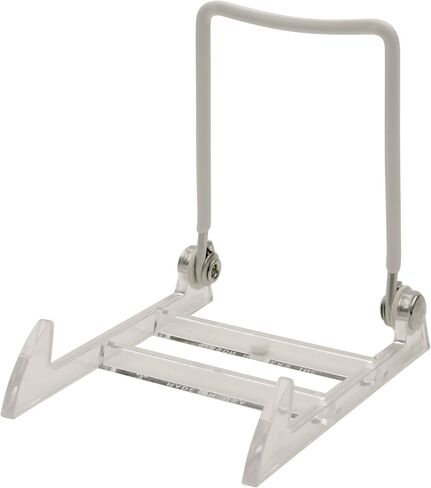 1PL Adjustable White Wire and Clear Acrylic Display Easel, 2.75" W x 3.75" D x 3.5" H, Pack of 6 in Kuwait