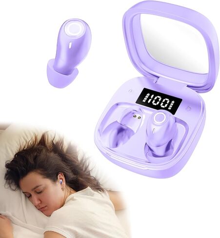 Invisible Sleep Headphones for Side Sleepers, Wireless Bluetooth 5.3 Sleep Earbuds, Comfortable Noise Cancelling Earbuds with IPX3 Waterproof & Digital Power Display for Sleeping, Workout in Saudi Arabia