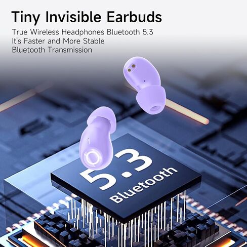 Invisible Sleep Headphones for Side Sleepers, Wireless Bluetooth 5.3 Sleep Earbuds, Comfortable Noise Cancelling Earbuds with IPX3 Waterproof & Digital Power Display for Sleeping, Workout in Saudi Arabia
