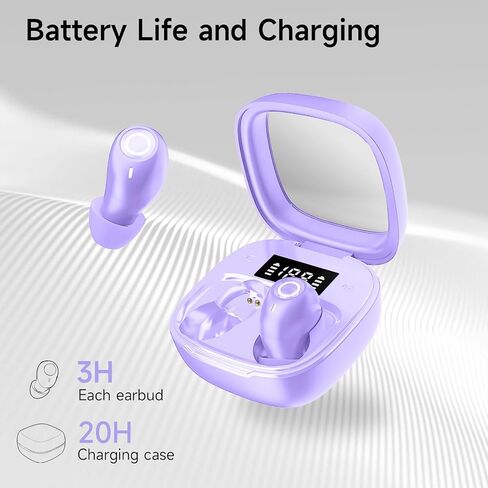 Invisible Sleep Headphones for Side Sleepers, Wireless Bluetooth 5.3 Sleep Earbuds, Comfortable Noise Cancelling Earbuds with IPX3 Waterproof & Digital Power Display for Sleeping, Workout in Saudi Arabia