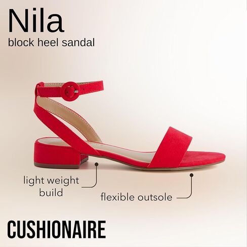 CUSHIONAIRE Women's Nila one band low block heel sandal +Wide Widths Available in Kuwait