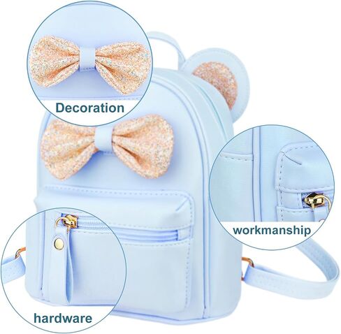 Fashion Cutest Cartoon Toddler Sequin Bow Mouse Ears PU Bag Mini Travelling School Shoulder Backpack for Teen Little Girl Women (pink02) in Saudi Arabia