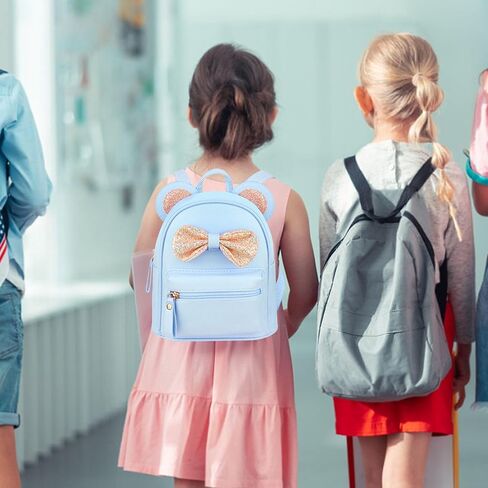 Fashion Cutest Cartoon Toddler Sequin Bow Mouse Ears PU Bag Mini Travelling School Shoulder Backpack for Teen Little Girl Women (pink02) in Saudi Arabia
