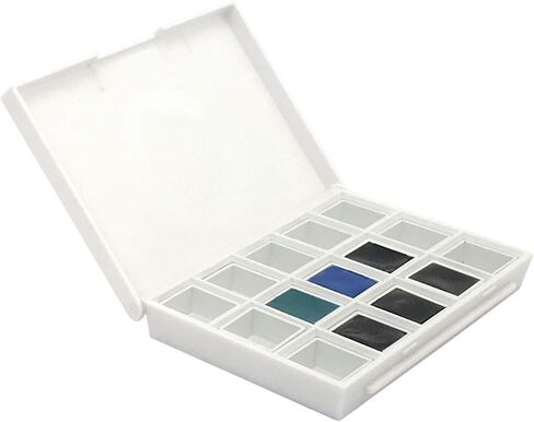 DANIEL SMITH Hand Poured Watercolor, Half Pans, Ultimate Mixing Set with 15 Watercolor Half Pans, 15 Empty Half Pans, 2 Plastic Travel Cases (total 32 pieces) 285650009 in Saudi Arabia