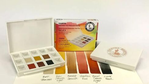 DANIEL SMITH Hand Poured Watercolor, Half Pans, Ultimate Mixing Set with 15 Watercolor Half Pans, 15 Empty Half Pans, 2 Plastic Travel Cases (total 32 pieces) 285650009 in Saudi Arabia