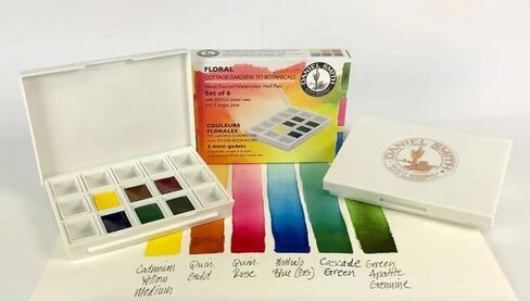 DANIEL SMITH Hand Poured Watercolor, Half Pans, Ultimate Mixing Set with 15 Watercolor Half Pans, 15 Empty Half Pans, 2 Plastic Travel Cases (total 32 pieces) 285650009 in Saudi Arabia
