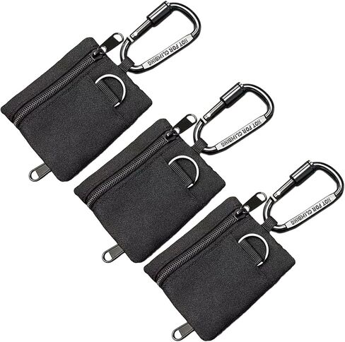 3 Pack Tactical EDC Keychain Pouch with Upgraded D-Ring - Military Mini Molle Utility Organizer for Outdoor, Hiking, Camping, Belt Gear, Zipper Pocket Bag in Kuwait