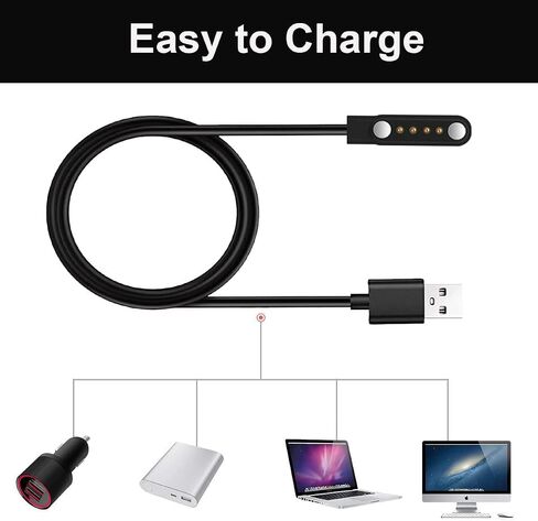 [2+2PACK] Chargers Compatible for PLAUD Note AI Vioce Recorder Charger, 2FT/4 Pin Magnetic Charging Cable with USB C to USB Adapter (Black&Black) in Saudi Arabia