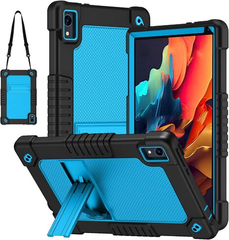 for Urao C107/Jeazans OC101/Jeazans C107 Tablet Case with Shoulder Strap Kickstand Kids Friendly for Urao C107 Tablet Case/for Freeski C107/HiGrace C107/ZOFYWNAS C107 10.1" Tablet (BlackBlue) in Kuwait
