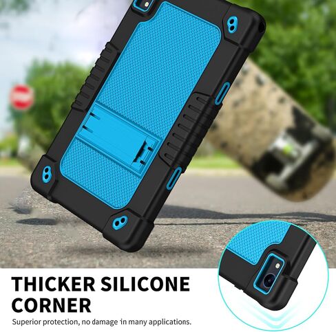 for Urao C107/Jeazans OC101/Jeazans C107 Tablet Case with Shoulder Strap Kickstand Kids Friendly for Urao C107 Tablet Case/for Freeski C107/HiGrace C107/ZOFYWNAS C107 10.1" Tablet (BlackBlue) in Kuwait