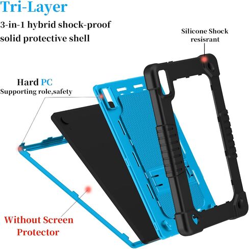 for Urao C107/Jeazans OC101/Jeazans C107 Tablet Case with Shoulder Strap Kickstand Kids Friendly for Urao C107 Tablet Case/for Freeski C107/HiGrace C107/ZOFYWNAS C107 10.1" Tablet (BlackBlue) in Kuwait