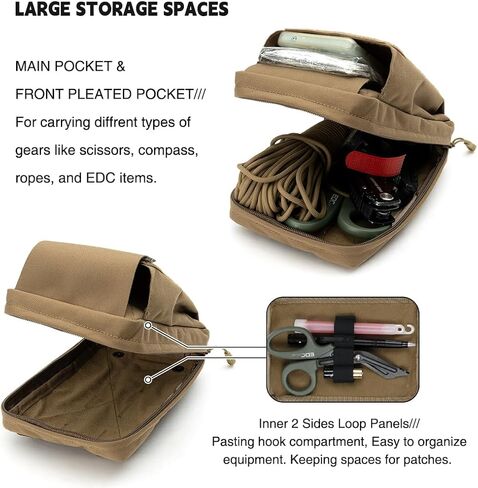 Tactical Dump Pouch MOLLE Accessories Carry Pouches Double Pockets Loop Panel Multi-Use Storage Bag for Belt Vest Backpacks in Saudi Arabia