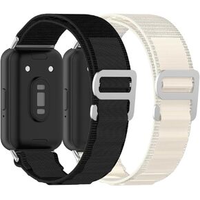 [2 Pack] Nylon Straps Compatible for Samsung Galaxy Fit 3 Bands, Men Women Alpine Loop Adjustable Metal C-Hook Sport Strap for Galaxy Fit3 Smartwatch