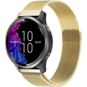 Mesh Metal Bands Compatible with Garmin Vivoactive 5/Forerunner 55 Watch,20mm Stainless Steel Magnetic Clasp Loop Replacement strap for Garmin Venu sq 2/Vivoactive 165/245/645 Women Men