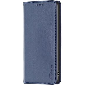 Leather Case Compatible with Samsung Galaxy S24 FE Case Wallet Build-in Magnetic Book Folding Flip Folio Case with Kickstand Card Slots TPU-Inner Shockproof Cover - Dark Blue