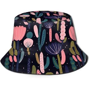 Succulents Cactus Bucket Hat Flower Hat Wide Brim Bucket Hat Breathable Sun Protection Fisherman Cap Outdoor