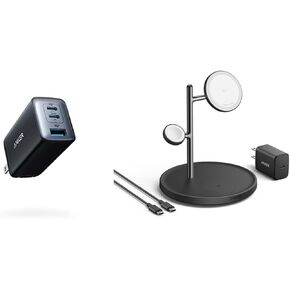 Anker USB C Charger with Anker MagGo 3-in-1 Wireless Charging Station