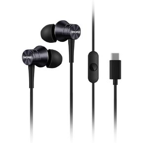1MORE 2-Pack Piston-Fit USB-C Headphones – in-Ear Earphones with Mic, Noise Isolation, and Control Button, Durable Wired Earbuds for iPhone 15, Pixel 10, OnePlus (Grey)