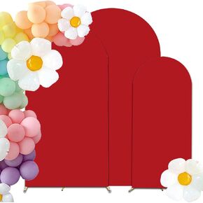 HAINARverS Set of 3 Wedding Arch Cover 6FT,6.6FT,7.2FT Spandex Fitted Stretchy Arch Stand Covers,2 Sided Round Top Chiara Backdrop Cover for Birthday Party Banquet Baby Shower Arch Decoration(Black)