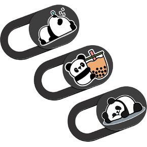 Webcam Cover, 0.02 inch Panda Laptop Camera Cover, Cute Accessories for Laptop PC iPhone iPad iMac MacBook Pro Air Computer Smartphone Tablet, Camera Cover Slide Protect Your Personal Privacy