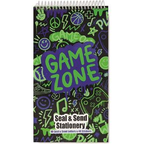 iscream + Corey Paige Designs Seal and Send 40 Sheet Stationery Note Card Pad with Seals - Bold Sports